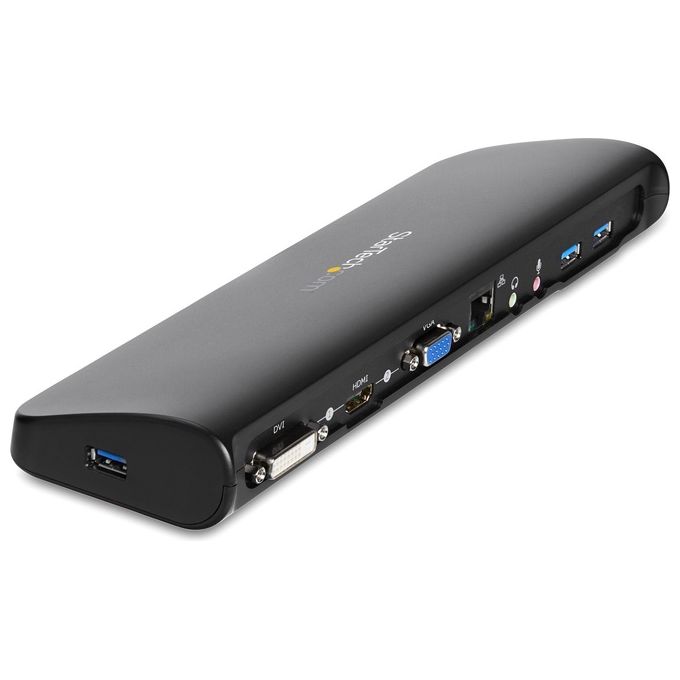 Docking station Universale USB3.0 per laptop VGA DVI HDMI - Dual-Monitor con Ethernet audio