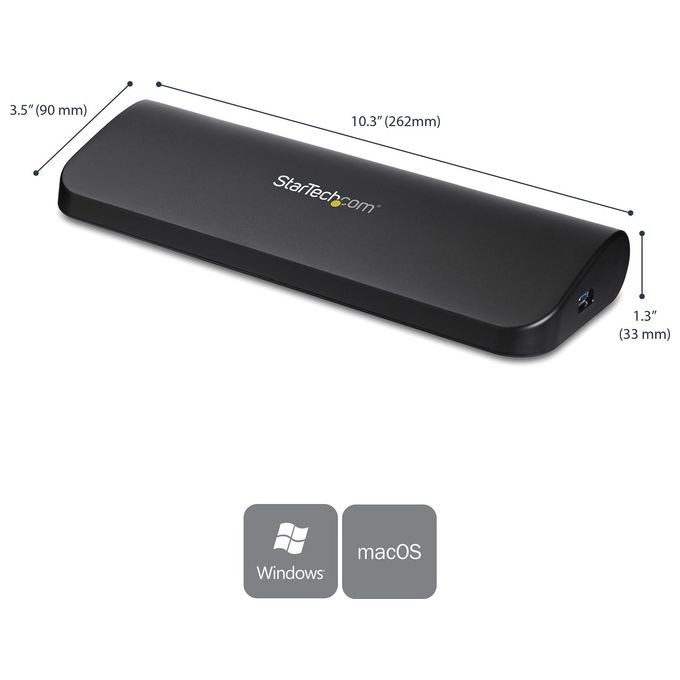 Docking station Universale USB3.0 per laptop VGA DVI HDMI - Dual-Monitor con Ethernet audio