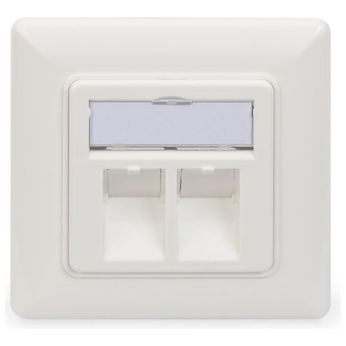 Digitus placca per scatola a muro per due inserti jack di rete
