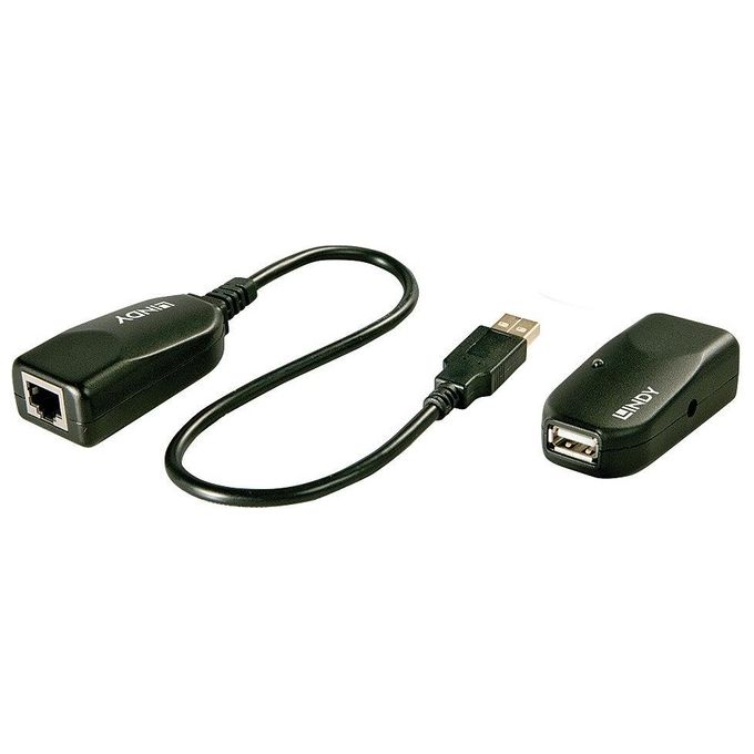 Lindy 42693 Extender USB 2.0 Cat.6 50 m 480 Mbit-s Ricevitore e Trasmettitore di Rete colore Nero