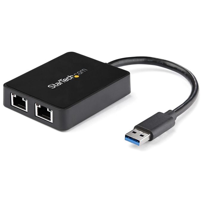 StarTech Adattatore USB 3.0 a doppia porta Ethernet Gigabit NIC con porta USB