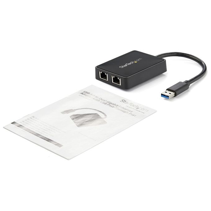 StarTech Adattatore USB 3.0 a doppia porta Ethernet Gigabit NIC con porta USB