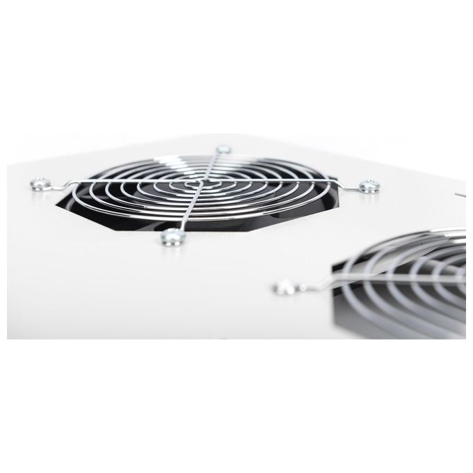 Digitus DN-19 FAN-4-SRV Serie Unique Unita' di Ventilazione da Tetto 4 Ventole Termostato Regolabile Flusso Aria 552 m³-h colore Grigio RAL 7035