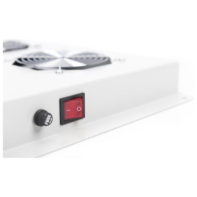 Digitus DN-19 FAN-4-N Kit Ventilazione Armadio Rack 19'' 4 Ventole Termostato Regolabile 9,3 m³-min colore Grigio