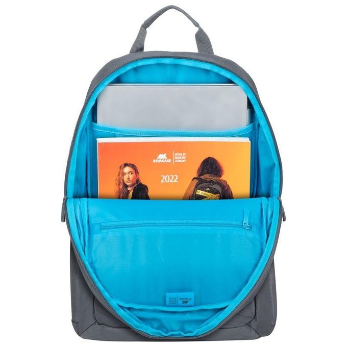 Rivacase 7561 Alpendorf Zaino per Laptop 16'' Scomparto Imbottito Tasche Organizzate Materiale Riciclato RPET colore Grigio