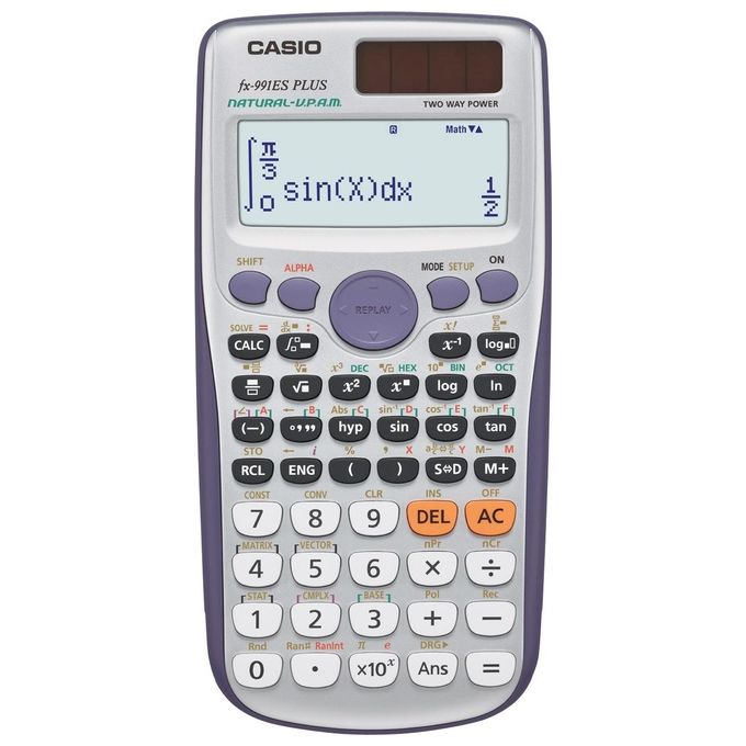 Casio FX-991ESPLUS-2 Calcolatrice Scientifica Natural Textbook Display 417 Funzioni Solare e Batteria colore Grigio
