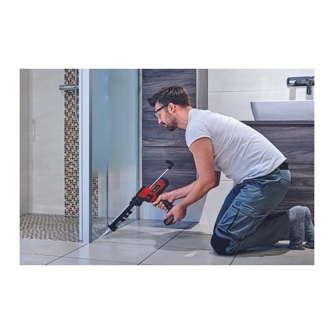 Einhell TE-SG 18-10 LI SOLO Pistola per silicone a batteria 18V 310 ml 2000N luce LED anti-gocciolamento colore Nero Rosso