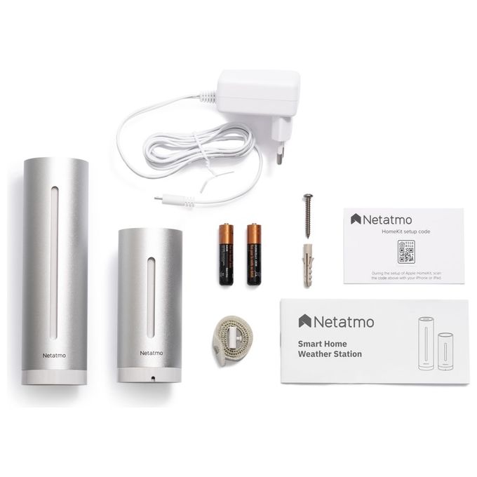 Netatmo NBU-NWS-NRG-EU Stazione Meteo Intelligente con Pluviometro Wi-Fi temperatura umidita' qualita' aria pressione barometrica colore Argento