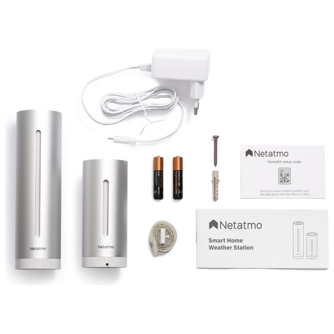 Netatmo NBU-NWS-NIM-EU Stazione Meteo Intelligente Modulo Interno Aggiuntivo Wi-Fi HomeKit Alexa colore Argento