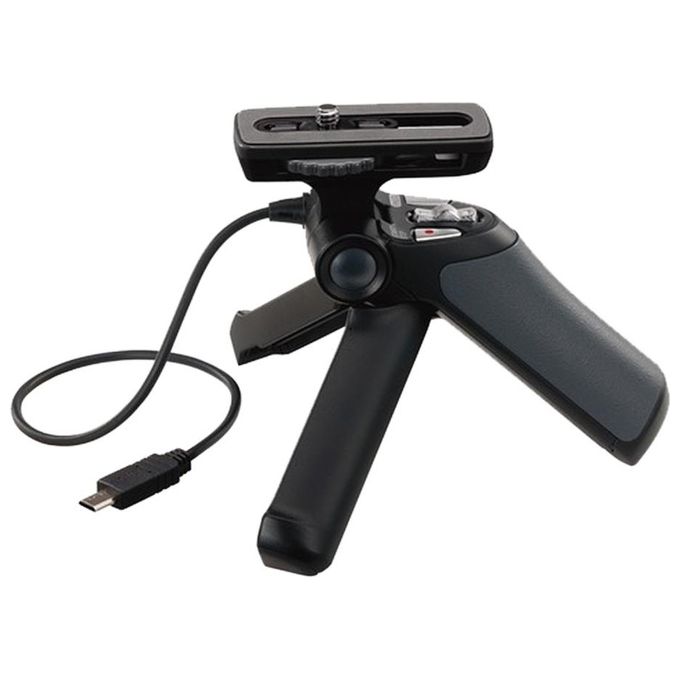 Sony GPVPT1 Impugnatura con Telecomando e Mini Treppiede in Alluminio Leggero e Resistente Compatibile con Telecamere Sony con Multi Terminal colore Nero