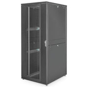 Digitus armadio rack 19'' 42 unita' linea server (a)1970 x (l)800 (p)1000mm. colore nero con porta traforata e ruote