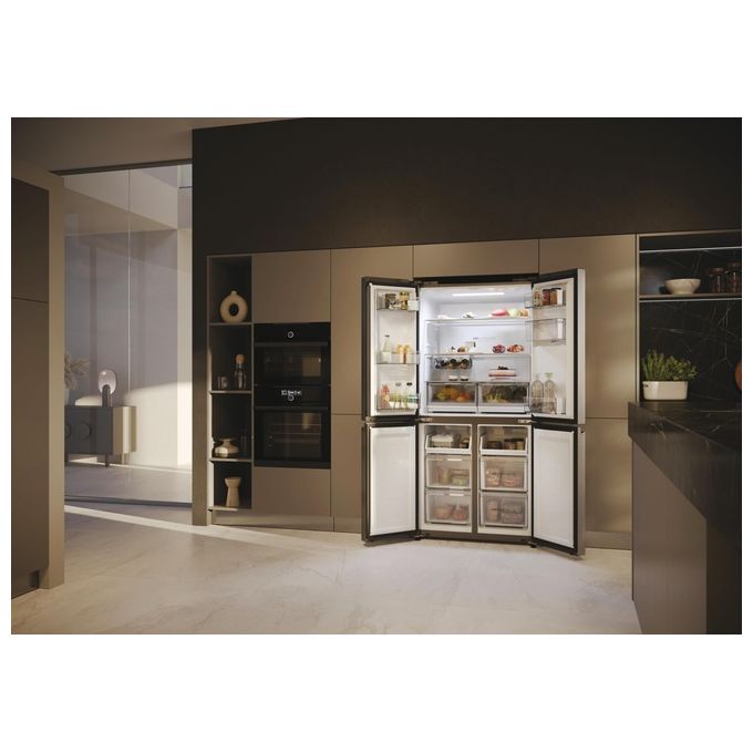 Haier HCW58F18EWMP Cube 83 Frigorifero Americano 507 L 178 cm Classe E 38 dB No Frost Wi-Fi Dispenser Acqua colore Platino Inox