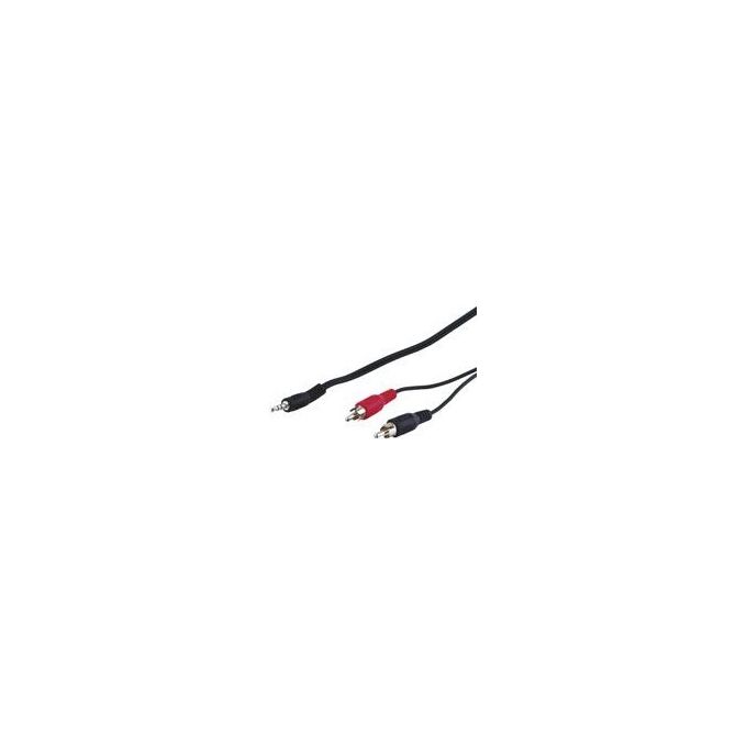 Link  cavo stereo per collegamento casse-scheda audio 1 connettore 3,5 mm. - 2 connettori cinch (rca) maschio - mt. 20