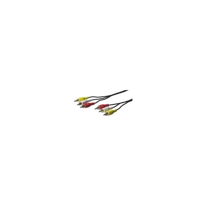 Wentronic cavo audio video 3 connettori rca maschio-maschio (2xaudio 1xvideo)  mt. 10