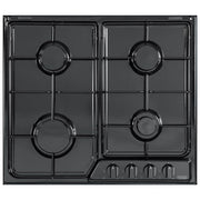 DeLonghi YNF 46 ASV Piano Cottura a Gas 4 Zone Griglie in piattina smaltata 58 cm Nero