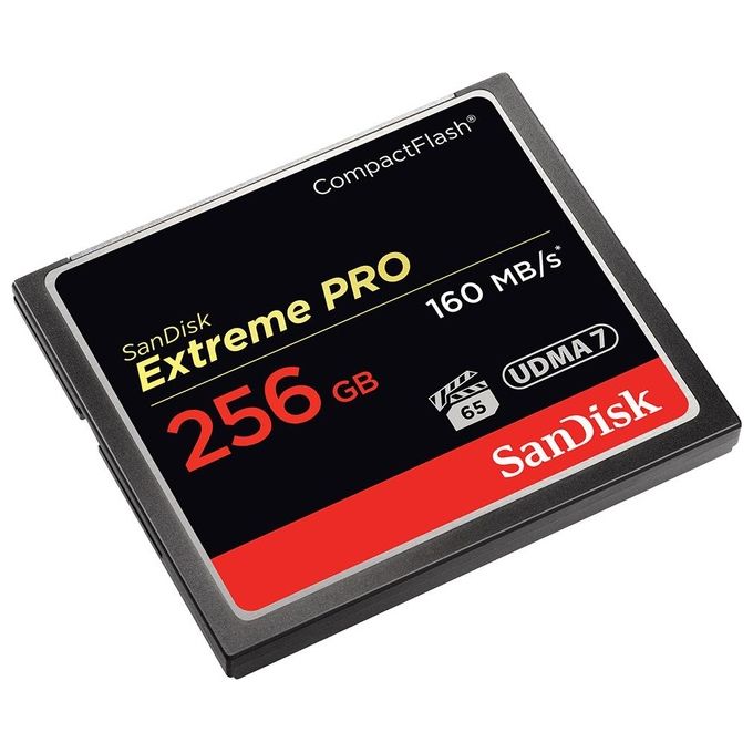 SanDisk SDCFXPS-256G-X46 Extreme PRO Scheda di Memoria CompactFlash 256 GB Velocita' Lettura 160 MB-s Scrittura 140 MB-s colore Nero
