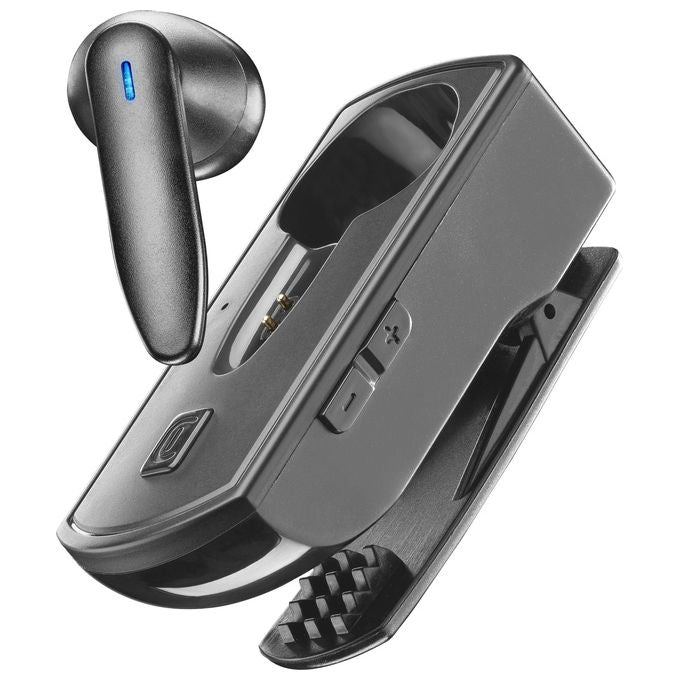 Cellularline BTCLIPPROK Clip Pro Auricolare Mono Bluetooth In-ear con Base di Ricarica e Clip Bluetooth 5.3 ANC 5h colore Nero
