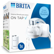 Brita 1052066 ON TAP V Filtro Acqua Rubinetto 4 Stadi 600 L Riduce Cloro Metalli e PFAS colore Bianco