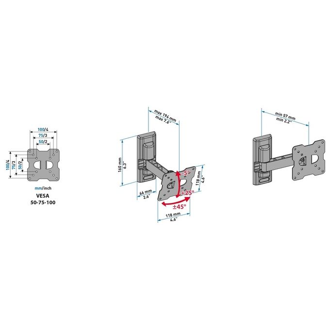 Meliconi Cme Rotation ER100 Supporto da Muro per TV da 14 a 25