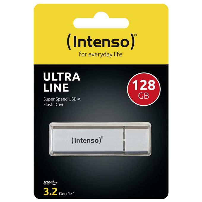 Intenso 3531491 Ultra Line Chiavetta Usb da 128Gb Usb 3.0 Argento
