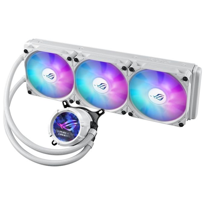 ASUS 90RC00W2-M0UAY0 ROG Strix LC III 360 Raffreddatore Liquido AIO 3 Ventole 120 mm Display LCD Programmabile ARGB Bianco
