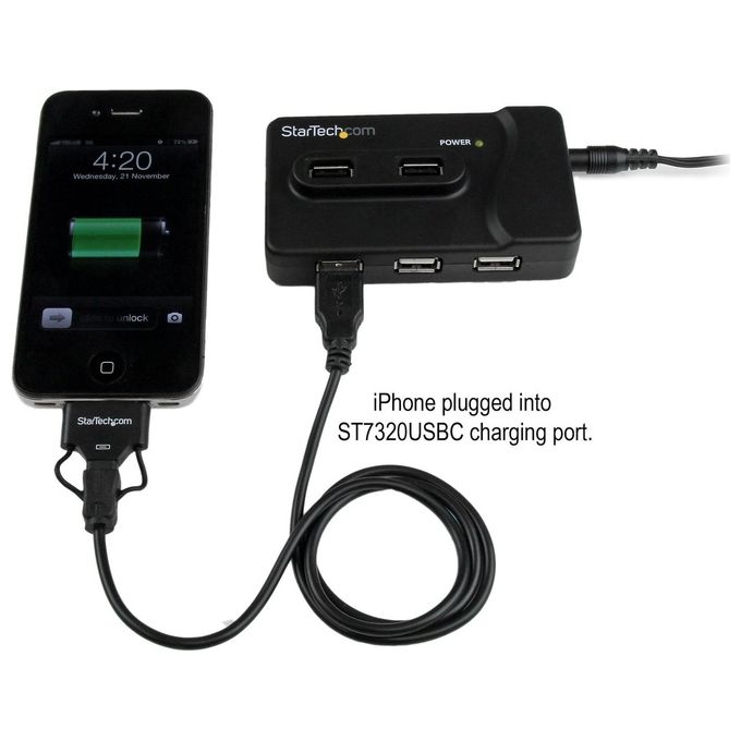 StarTech Hub combo USB 3.0-2.0 a 6 porte con porta di caricamento