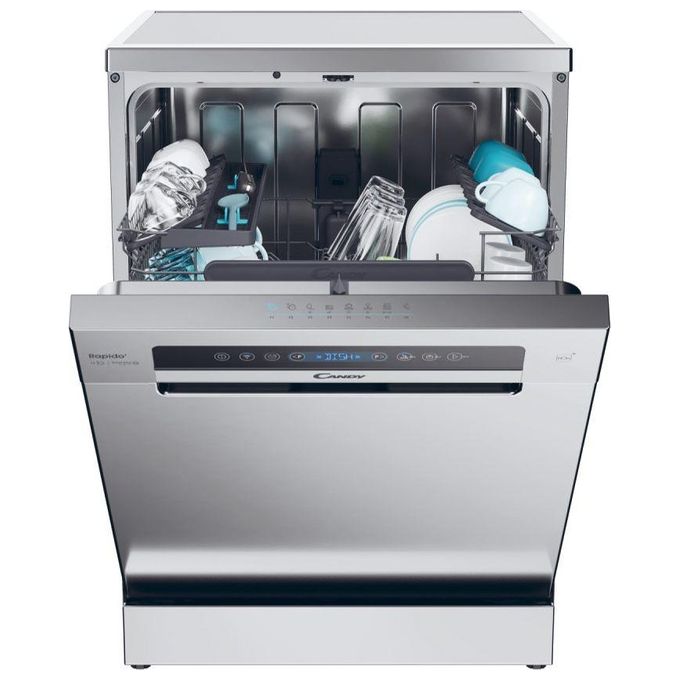 Candy CF 4C6F0X Rapido Lavastoviglie Libera Installazione 14 coperti Classe C Wi-Fi Motore Inverter 46 dB (85x60x60 cm) colore Inox
