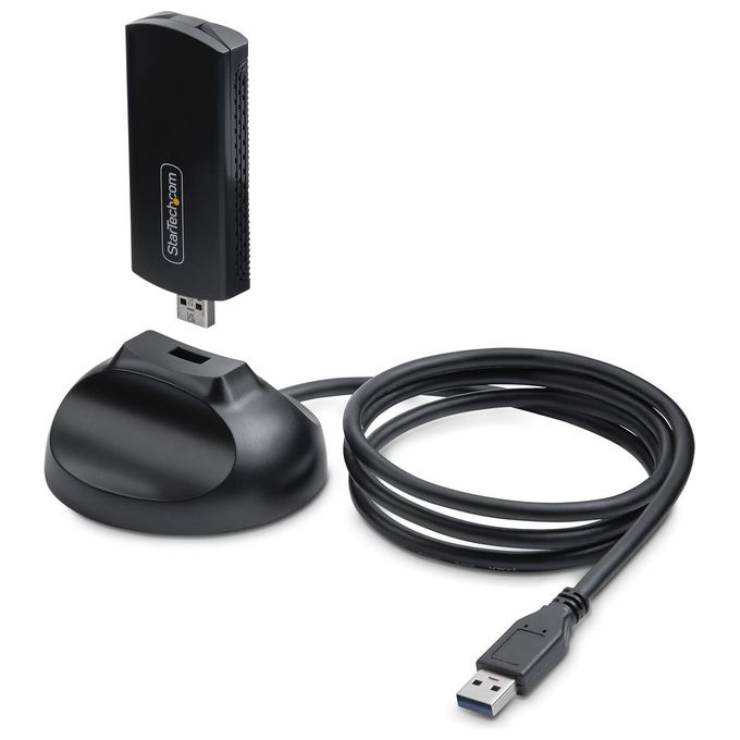 StarTech.com AX54005A-USB-WIFI-6E Chiavetta USB Wi-Fi 6E Tri-Band 2,4 5 6 GHz con Antenna Pieghevole USB 3.0 colore Nero