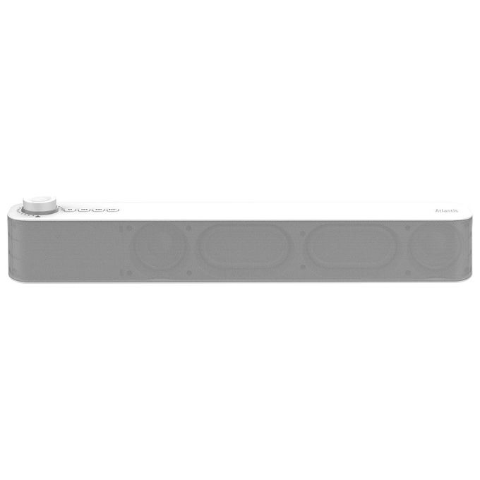 Atlantis Land P003-C0820-W Mini Soundbar Bluetooth 5.3 20W Jack 3.5mm Batteria 2400mAh Radio FM USB MicroSD colore Bianco