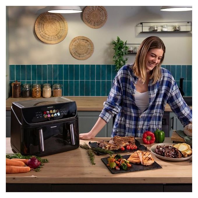 Cecotec CECOFRYandGRILL DUOHEAT 10000 Friggitrice ad aria 10 L 2800 W 10 Programmi Display Touch colore Nero