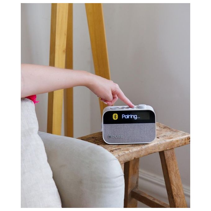 Pure 30102 Moment Radiosveglia Portatile DAB+ FM Bluetooth 5.3 Display 4.7'' 4 Sveglie colore Bianco