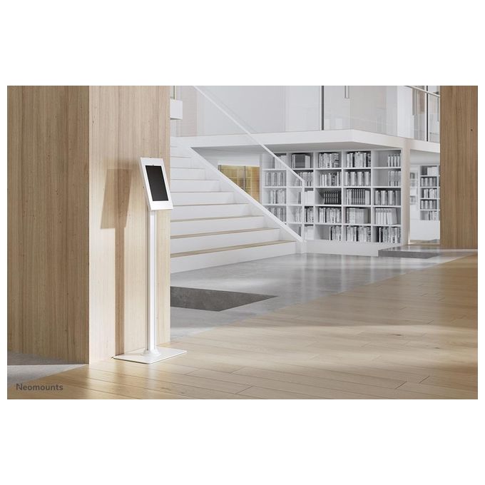 Neomounts FL15-650WH1 Supporto da Pavimento per Tablet 9,7-11 Pollici con Rotazione 90° Inclinazione Regolabile e Blocco Antifurto colore Bianco
