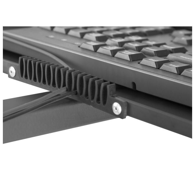 Equip 650171 Workstation Mobile per Monitor 17''-32'' con Vassoio Tastiera e Ruote Bloccabili colore Nero