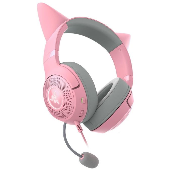 Razer RZ04-04730200-R3M1 Kraken Kitty V2 Cuffie Gaming Cablate con Microfono Cardioide HyperClear Driver TriForce da 50 mm Illuminazione RGB Reattiva colore Rosa