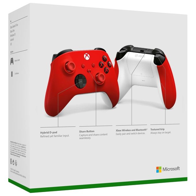 Xbox 1914 Pulse Red Controller Wireless Gamepad per Xbox Series X S Xbox One Windows 10 11 Android iOS colore Rosso