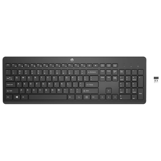 HP 3L1E7AA Tastiera Wireless Full-size RF 2.4 GHz Layout Italiano Tastiera a Isola colore Nero