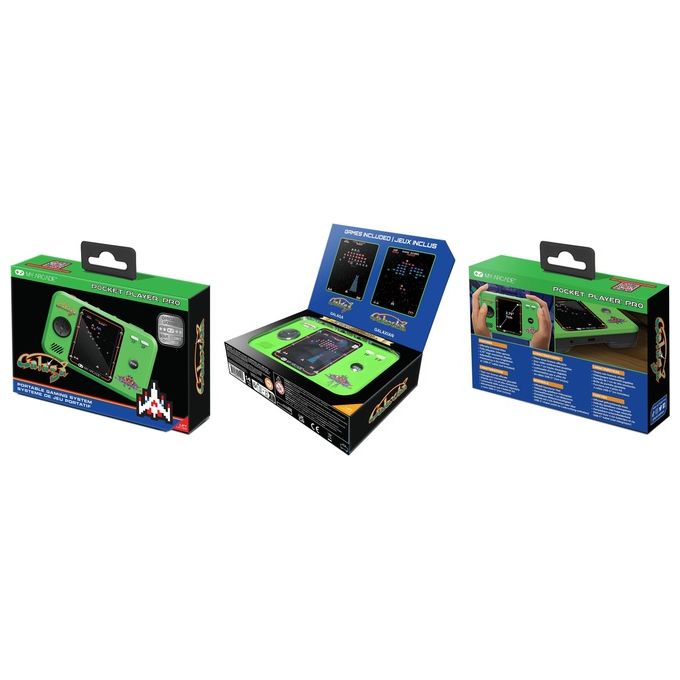 MY ARCADE DGUNL-4199 Pocket Player Pro Console Portatile con Schermo LCD da 2,75 Pollici Alimentazione AA o USB-C colore Verde Nero