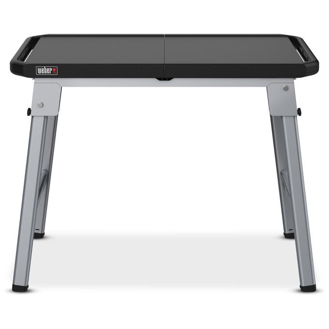 Weber 3400154 Tavolo Universale per Barbecue Pieghevole Regolabile in Altezza compatibile serie Q Slate Lumin Pulse colore Grigio Nero