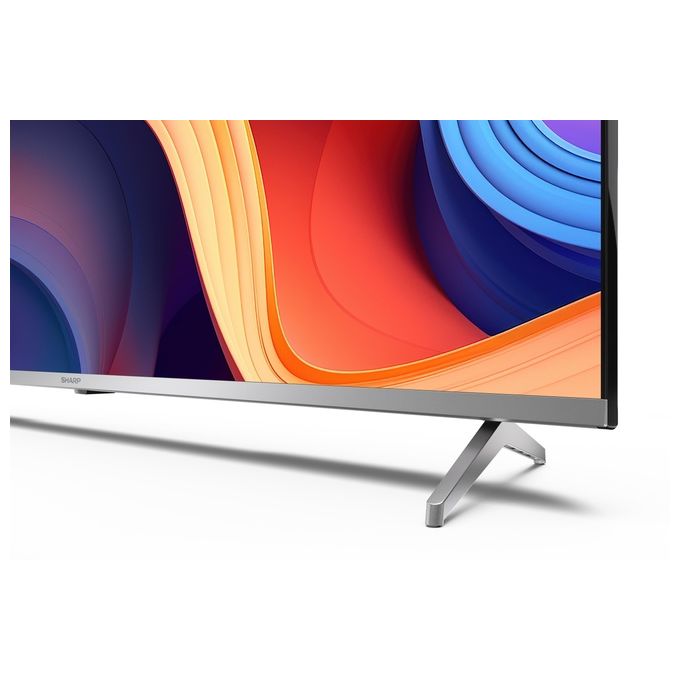 Sharp 55GP6260E TV QLED 55'' 4K Ultra HD Smart Google TV DVB-T2 C S2 Dolby Vision Dolby Atmos HDMI 2.1 colore Nero Argento