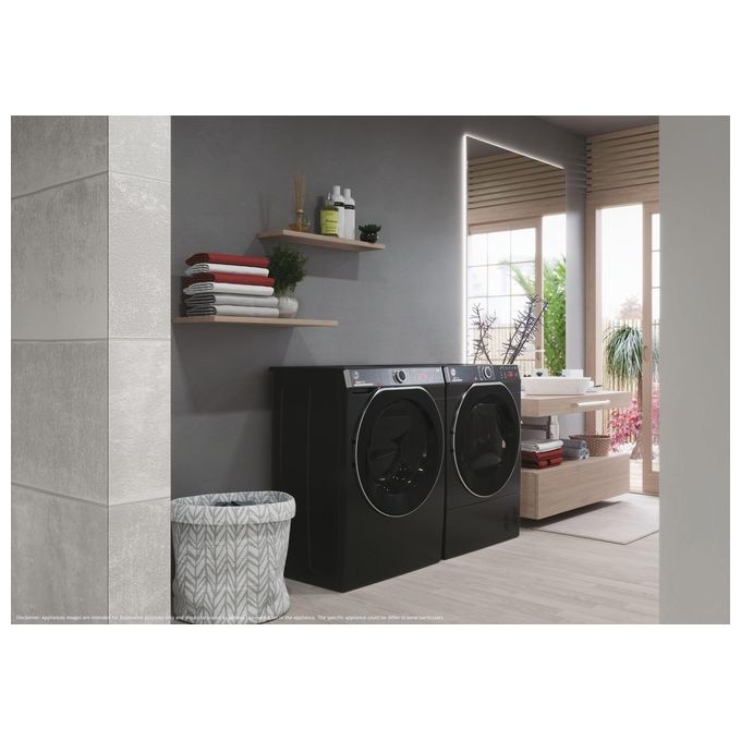 Hoover H5WPB447AMBCB8-S H-Wash 550 Lavatrice Carica Frontale 7 Kg 1400 rpm Classe A Inverter Vapore Wi-Fi (85x60x45 cm) colore Nero