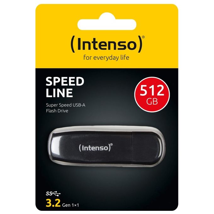 Intenso 3533493 Speed Line unita' flash USB 512 GB USB tipo A 3.2 Gen 1 (3.1 Gen 1) colore Nero