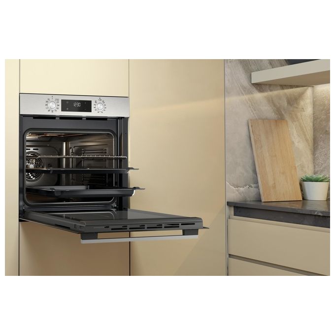 Whirlpool OMK58HU0X Elements Forno da incasso Elettrico Ventilato Multifunzione 71 L Classe A+ Grill Autopulizia Idrolitica (60x60x55 cm) colore Inox