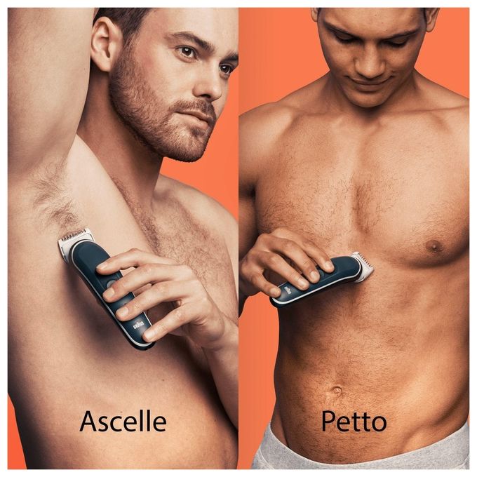 Braun BG5340 Serie 5 Depilatore Corpo Uomo SkinShield uso bagnato e secco autonomia 100 min colore Nero Grigio