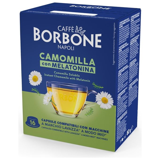 Borbone Capsule Compatibile A Modo Mio Camomilla e Melatonina 16 Pezzi