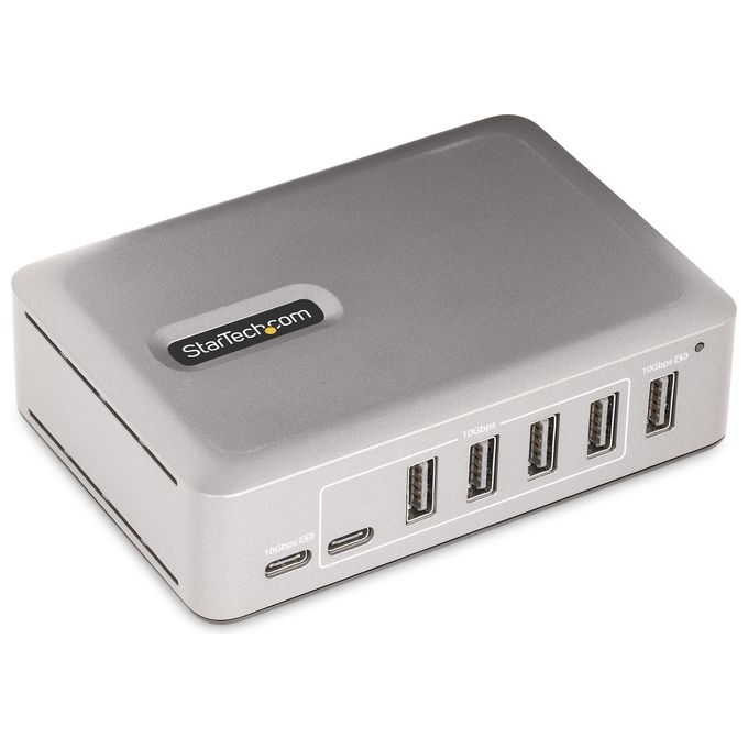 StarTech.com 10G5A2CS-USB-C-HUB Hub USB-C 7 Porte USB 3.2 Gen 2 10 Gbps Autoalimentato con Adattatore 65W colore Argento