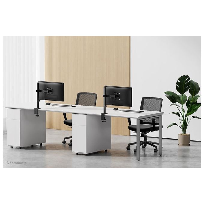 Neomounts 13058737000 FPMA-D540BLACK Supporto da Scrivania per Monitor 13-32 Pollici VESA 75x75 100x100 mm Regolabile Altezza Profondita' Inclinazione Rotazione Gestione Cavi colore Nero