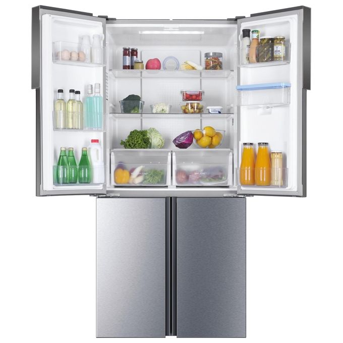 Haier RTG684WHJ Cube 83 Frigorifero 4 Porte 466 L 180 cm Classe F 35 dB No Frost Multi-Airflow colore Argento