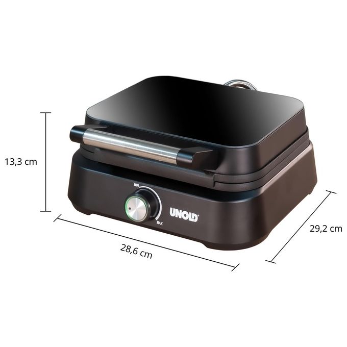 Unold 48275 Piastra per Waffle 2 Waffle 1500 W Rivestimento Antiaderente Termostato Regolabile colore Nero