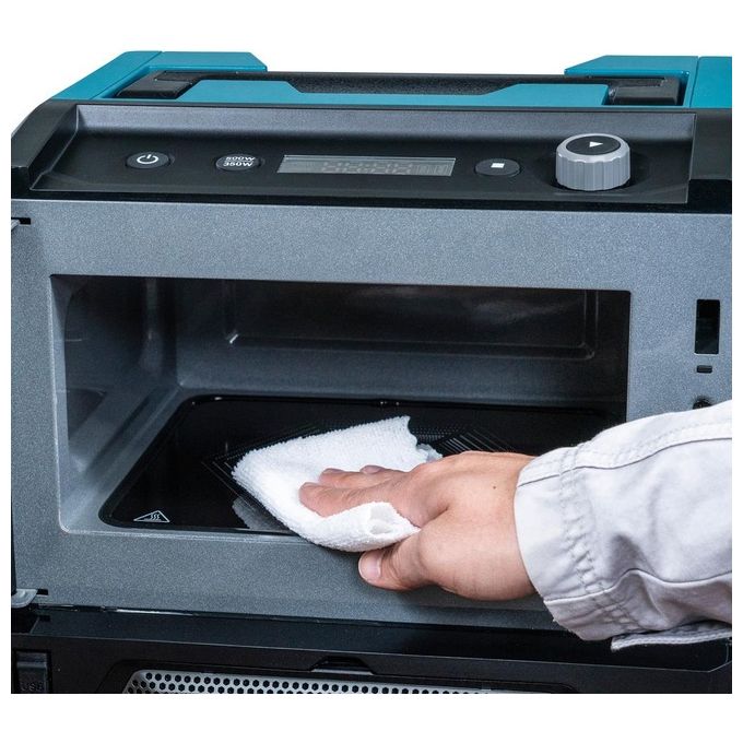 Makita MW001GZ Microonde Cordless 8 L 500 W con Display LED e Controllo Elettronico colore Nero Verde