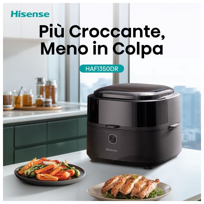 Hisense 743806 Friggitrice ad aria 6,7 L 1350 W 10 programmi Display LED colore Nero